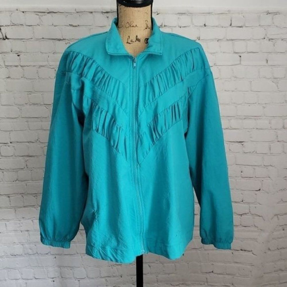 Vintage 80s 90s Teal Teddi Windbreaker - Picture 10 of 10